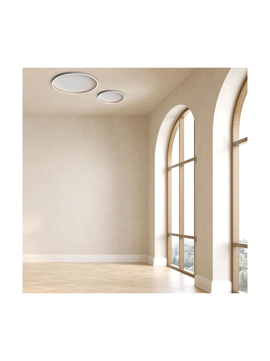 Zambelis Lights Πλαφονιέρα Οροφής Ασημί με Ενσωματωμένο LED