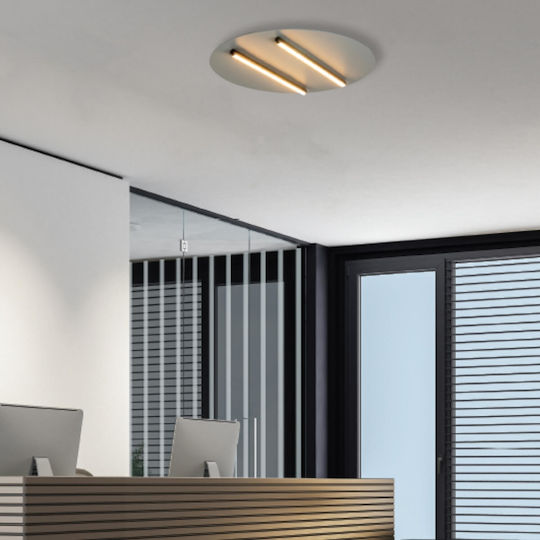 Zambelis Lights Πλαφονιέρα Οροφής Μαύρη με Ενσωματωμένο LED