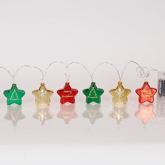 10 Lights LED 0.9m. Multicolor Battery in String 1pcs