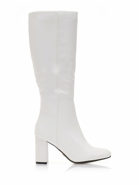Damenstiefel mit hohem Absatz Weiß