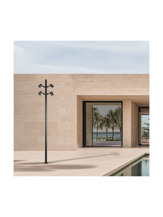Zambelis Lights Φωτιστικό Κολώνα LED Εξωτερικού Χώρου 35W με Θερμό Λευκό Φως IP65 Μαύρο