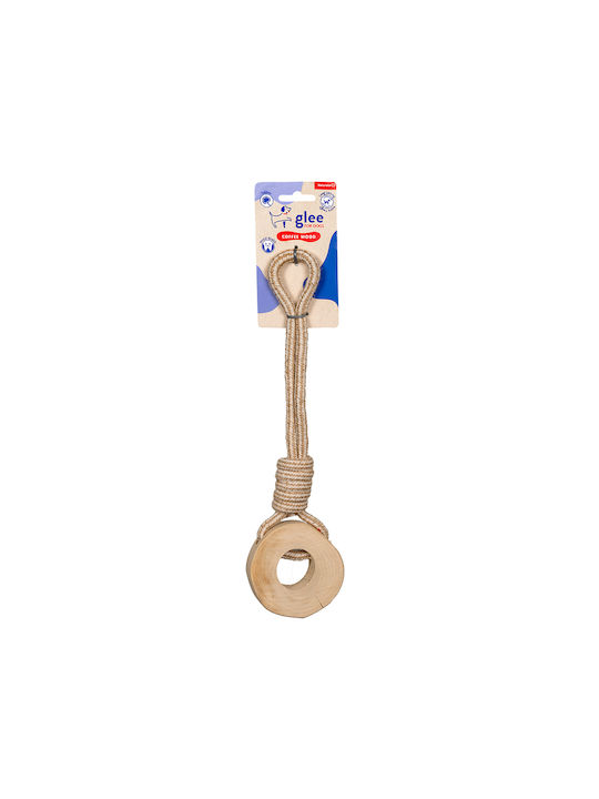 Dog Toy Glee Wheel Cotton Rope & Coffee Wood 31cm 91170