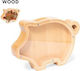 Money Box Glass Wood Piggy Design