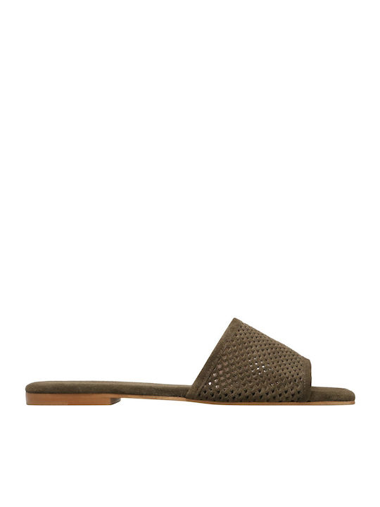 Kalogirou Flache Sandalen für Damen in Grün Farbe