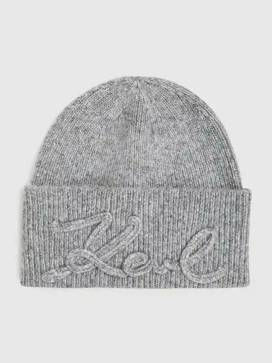 Beanie Γυναικείος Σκούφος Πλεκτός σε Γκρι χρώμα