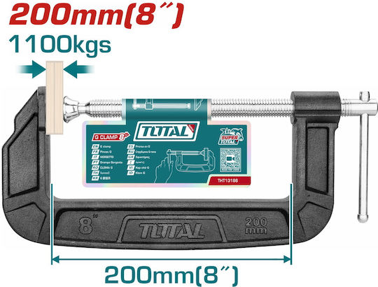 Total Επαγγ Σφιγκτηρας Μαραγκων Τυπου G 8" Tht13186