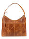 Leder Damentasche Schultertasche Tabac Braun