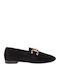 Leather Women's Moccasins in Black Color