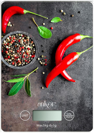 Ankor Digital Kitchen Scale Up To 5kg Red