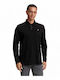 Basic Polo Short Sleeve Black Blouse