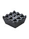 Windproof Melamine Ashtray Square Black 10x10cm