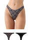 Fimelle Women's String 2Pack Black-grey