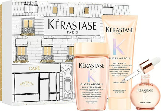 Kérastase Gloss Trio Oil Holiday Set Hair Care Set for Frizzy Hair with Shampoo, Conditioner & Oil 3 Pieces