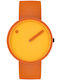 Picto Damen Uhr mit Gelb Stoffarmband