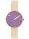 Picto Women's Watch with Beige Leather Strap
