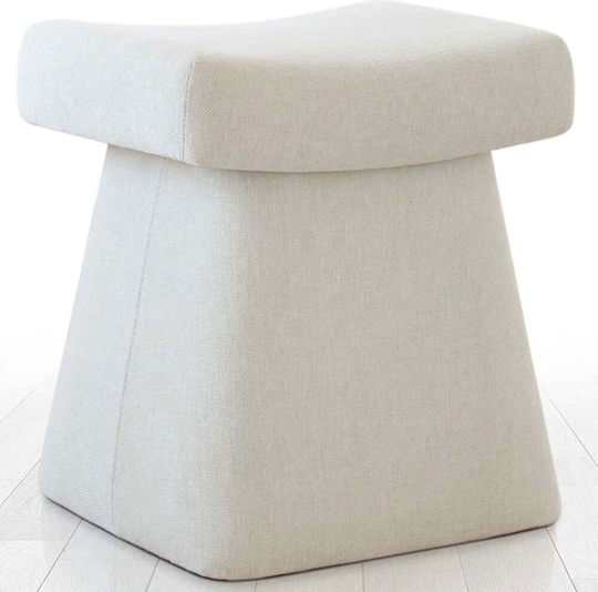 Σκαμπό Σαλονιού Κεραμικό Gurrata Cream 50x38x48εκ.