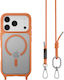 Mageasy Roar M With Lanyard Back Cover Σιλικόνης με Λουράκι Κοραλί (iPhone 17 Pro Max)