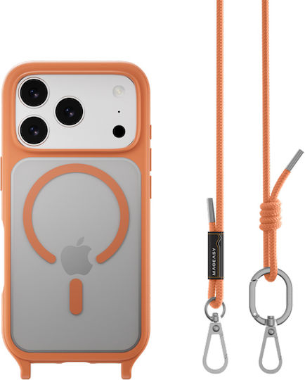Mageasy Roar M With Lanyard Back Cover Σιλικόνης με Λουράκι Κοραλί (iPhone 17 Pro Max)