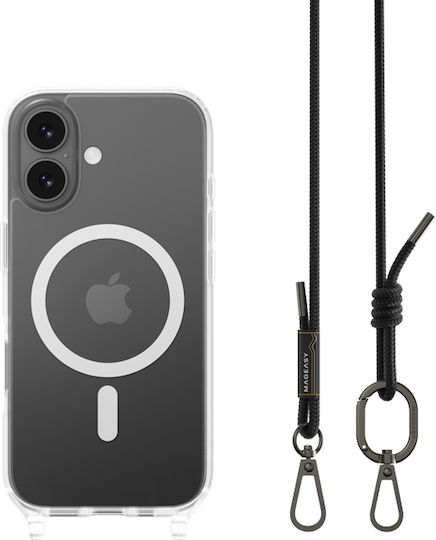 Mageasy Roar M With Lanyard Back Cover Σιλικόνης με Λουράκι Διάφανο (iPhone 17)