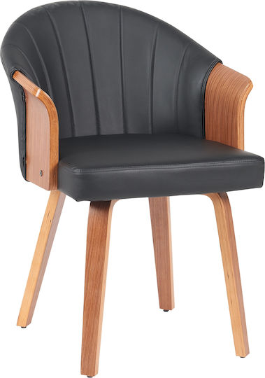 Dining Room Wooden Armchair Black/Brown 55x58x78cm