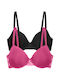 Pink/black Сутиен с лека подложка & с Банели 2Pack