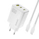 Dudao Charger GaN with USB-A Port and 2 USB-C P...