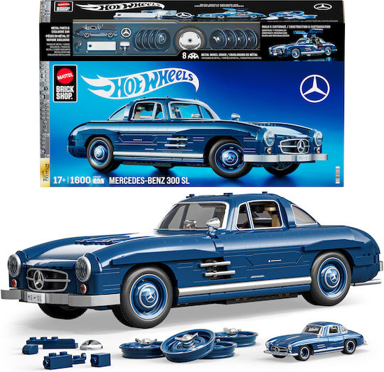 Mattel Brick Shop Τουβλάκια Hot Wheels Premium Mercedes-Benz 300SL για 18+ Ετών 1600τμχ