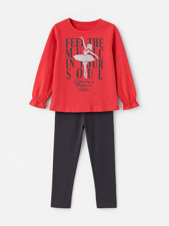 Joyce Kids' Set with Leggings Winter 2pcs Fuchsia