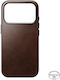 Nomad Rustic Back Cover Piele / Silicon 1.15mm Maro (iPhone 17 Pro Nokia 2.4)