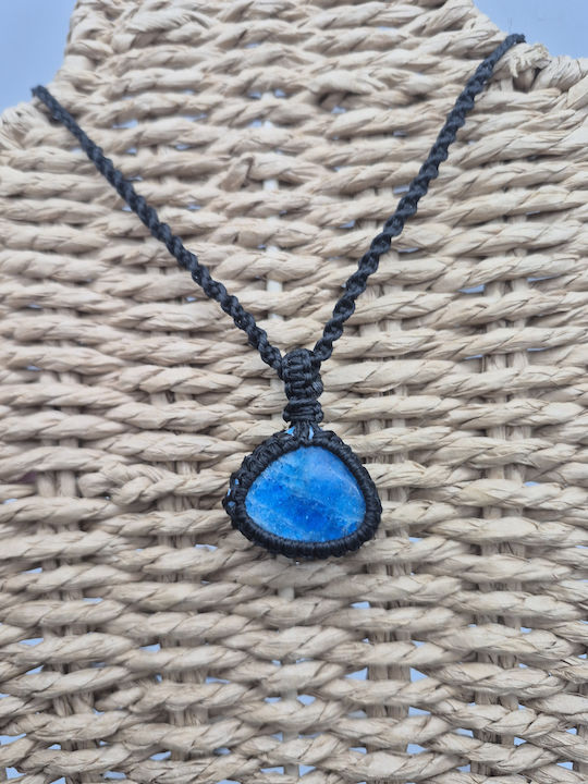Handmade Macramé Necklace Apatite – Unique Semi-Precious Stone Jewelry