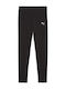 Kinder Leggings Sport Lang Schwarz Logo