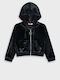 Kids Cardigan Cotton with Hood Black