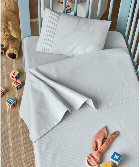 Kentia Whisper 22 Baby Sheets Set Crib Cotton Blue 120x170cm 3pcs