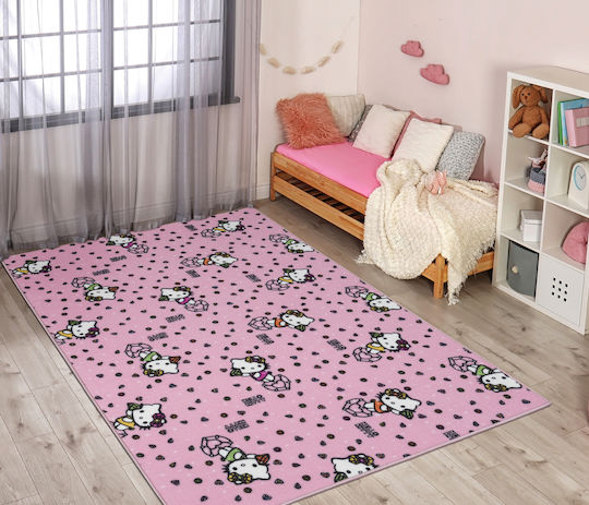 Covor pentru copii Playroom Roz Pisică 133x190