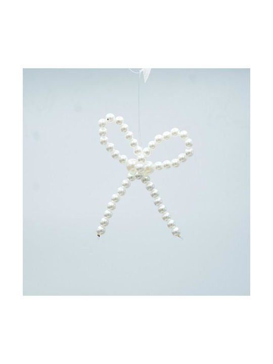 Ornament suspendat Fundă Alb 8x8buc