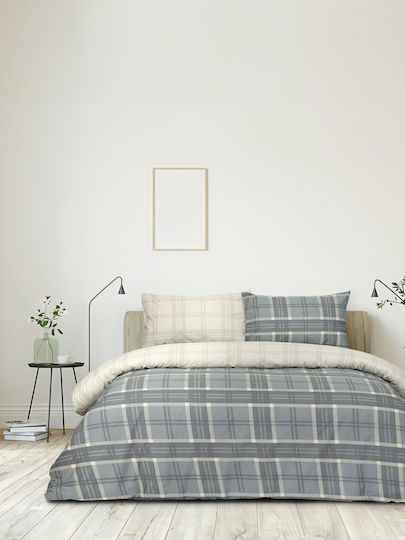 Kocoon Bettbezug-Set Baumwolle Einzelbett mit Kissenbezug 165x245 Gray