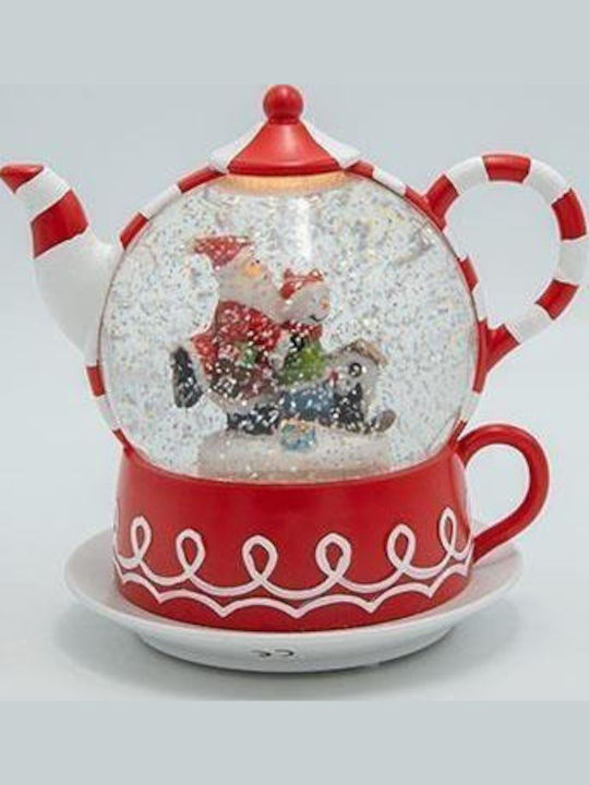 Eurolamp Weihnachtsfigur Santa Candy Wasser im Inneren Beleuchtet mit Batterie Timer 19x15x19cm