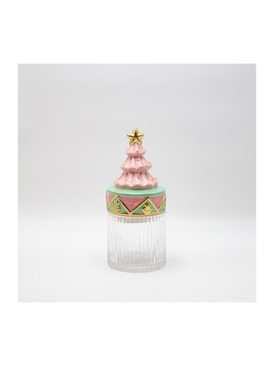 Eurolamp Weihnachtliche Keksdose Keramik Rosa L25xB11cm.