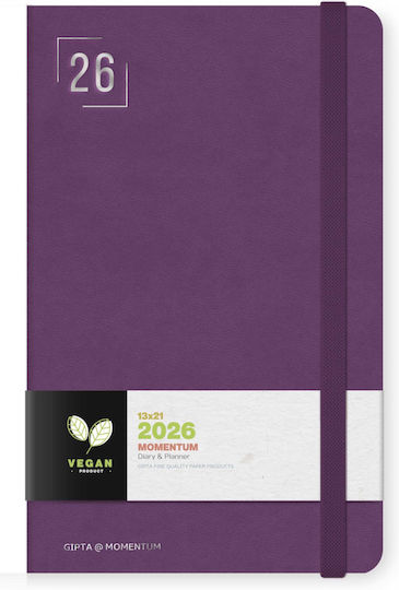 Unipap Daily Diary Momentum 2026 13x21 Purple 626-1313-99
