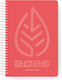 Unipap Daily Spiral Diary Folium 2026 12x17 Coral 626-1712-98