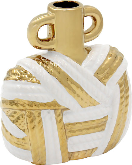 Keskor Διακοσμητικό Βάζο Κεραμικό Λευκό Φ16xΥ17cm