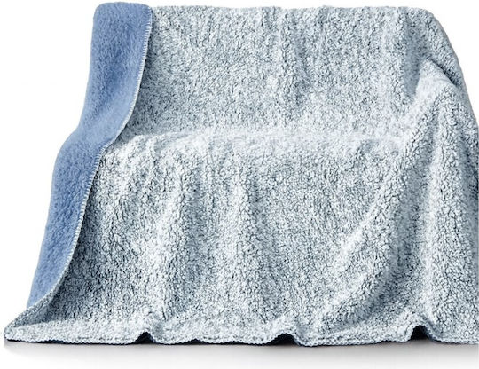 ForHome Sherpa Blanket Double 220x240cm Light Blue