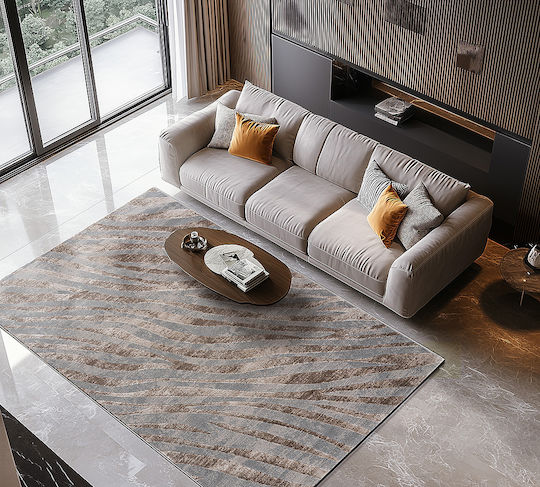 Beauty Home Home Set Modern Schlafzimmer-Teppichsets Synthetisch,Polyester/Cotton/Leather Beige, Grey 9439-ΣΕΤ 3Stück
