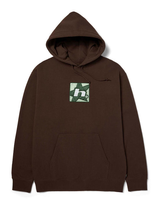 HUF H Star Φούτερ με Κουκούλα Καφέ