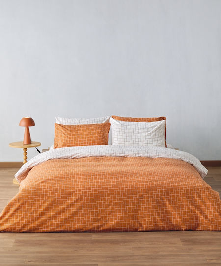 Kentia Сет Чаршафи 240x270см. Versus Dodici 06 Terracotta-white 4бр
