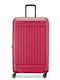 Delsey Lutece SE Large Hard Suitcase Magenta with 4 Wheels Height 79cm