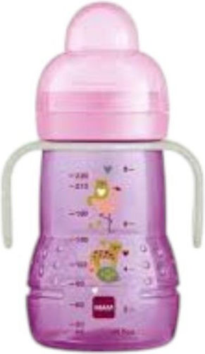 Mam Trainer Educational Sippy Cup Plastic with Handles Pink