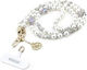 Guess Crossbody Strap Pear 4g Charm Weiß