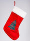 Christmas Decorative Red Socks with Tree L35xW25xH22cm