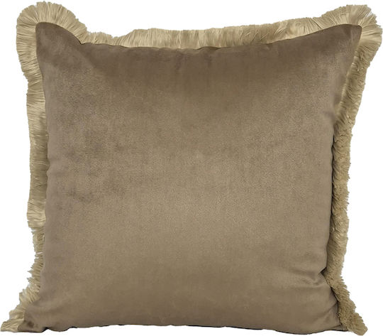 Palamaiki Palamaiki Dekorativer Kissenbezug As110 Aus Samt Braunes 45x45cm